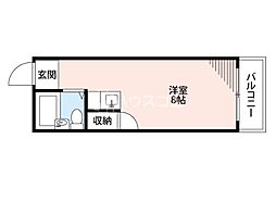 メゾンミハマ ワンルームの間取図画像