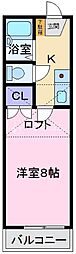 レオパレスさんわ大和田第5 1Kの間取図画像