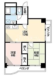 カーサ・ソーラー 2LDKの間取図画像