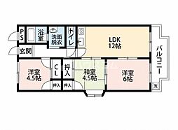 アメニティアルファー館 3LDKの間取図画像
