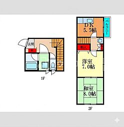 エクセレント桜ケ丘 2DKの間取図画像