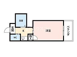 橋本マンション 1Kの間取図画像