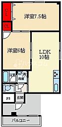 タイセイ高柳ハイツ 2LDKの間取図画像