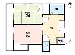 エムロード上神田 2DKの間取図画像