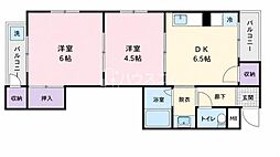 第3シャルマン四條畷 2DKの間取図画像