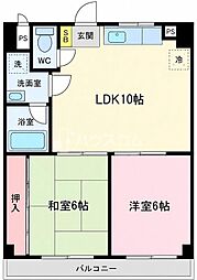 ジョイフル寝屋川 2LDKの間取図画像