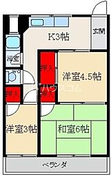 オレンジマンション 3Kの間取図画像