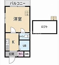 マサイハイツ 1Kの間取図画像