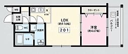 STREAM 1LDKの間取図画像
