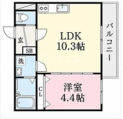 ソリティア光善寺 1LDKの間取図画像