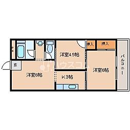 磨有美ハイツ 3Kの間取図画像