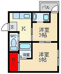 サン上島 2Kの間取図画像