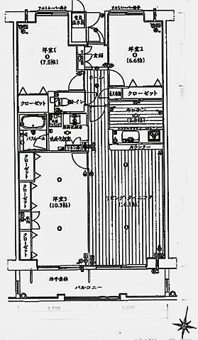 間取り ピュアライフ松葉 8階/-