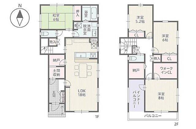 間取り 豊橋市南牛川1丁目18番5,18番6の各一部