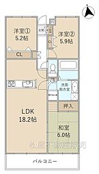 アーバンライフ船町西館 3LDKの間取図画像