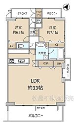 ピュアライフ潮崎 2LDKの間取図画像