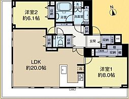 パロス白金 2LDKの間取図画像