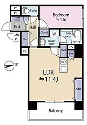 ライオンズステーションプラザ大山 1LDKの間取図画像