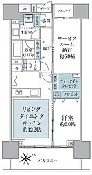 イニシア上野根岸 2LDKの間取図画像