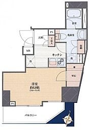 フェルクルールプレスト池袋ウエスト 1Kの間取図画像