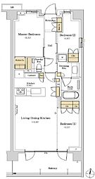 パークシティー高田馬場 3LDKの間取図画像
