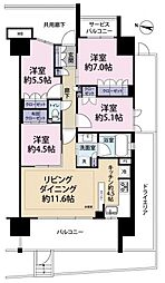 リビオシティ西葛西親水公園 4LDKの間取図画像