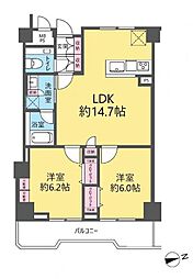 朝日江戸川橋マンション 2LDKの間取図画像