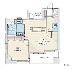セザール新中野 1LDKの間取図画像