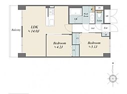 ライオンズマンション西蒲田 2LDKの間取図画像