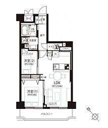 ライオンズマンション武蔵小山 2LDKの間取図画像