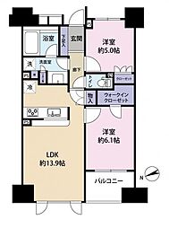 パークホームズセントラルシティ中央区湊 2LDKの間取図画像