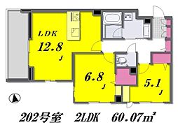 ShaMaison グランデ板橋 2LDKの間取図画像