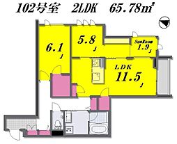 Sun Atomosphere～サン アトモスフィア～ 2LDKの間取図画像