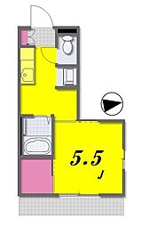 オータムアベニュー 1Kの間取図画像