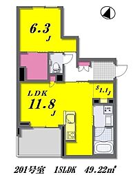 maison de franc～メゾン ド フラン～ 1SLDKの間取図画像