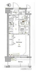 ブレシア多摩川レジデンス 407 4階1Kの間取り