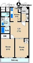 ミュールブラン 2LDKの間取図画像