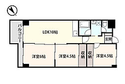 アシスト第8富山マンション 3LDKの間取図画像