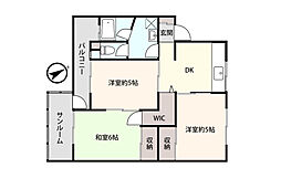 アシスト富山マンション 3DKの間取図画像