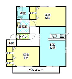 メゾンヴェルデ 2LDKの間取図画像