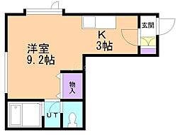 グリーンガーデン 1Kの間取図画像