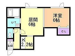 N42 1LDKの間取図画像