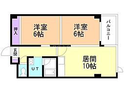 ミズキビルA棟 2LDKの間取図画像