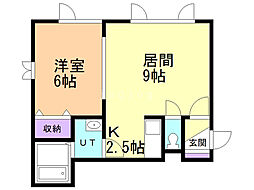 PINO参番館 1LDKの間取図画像