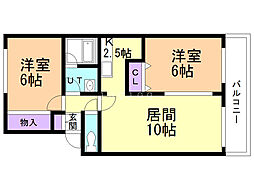 マリノス24 2LDKの間取図画像