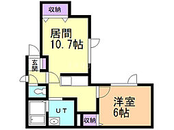 サンコート樽川 1LDKの間取図画像