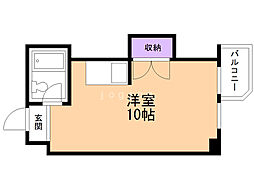クレストコート北大前 ワンルームの間取図画像