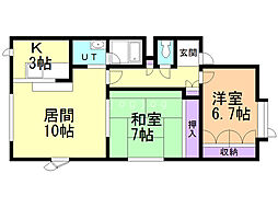 ピュアパレス 2LDKの間取図画像
