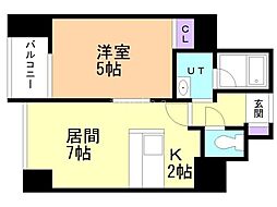 ピュアウィング 1LDKの間取図画像