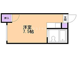 グレースマンション ワンルームの間取図画像